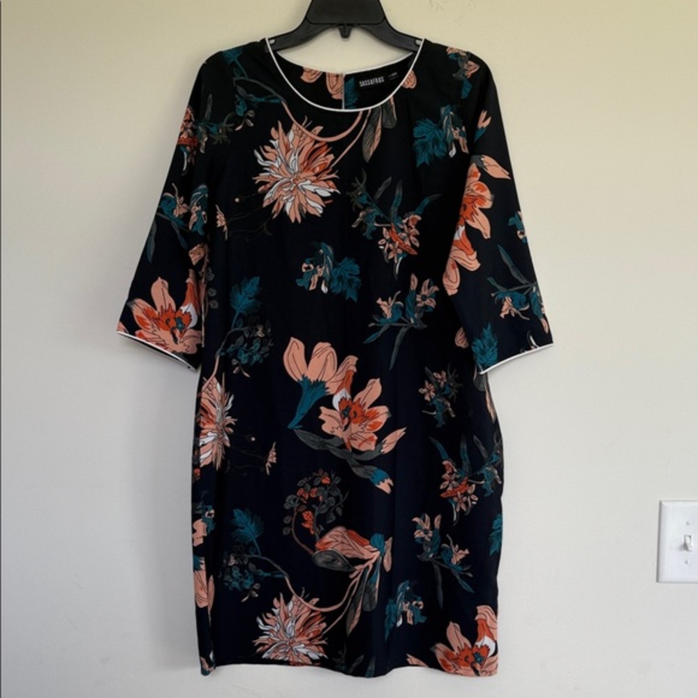 Sassafras Black Floral Long Sleeve Dress - Picture 2 of 8